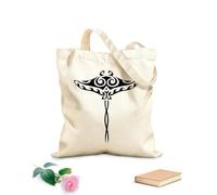 AILOONG Bolsa de lona Animal de rampa marina del océano, manta raya tribal Tela de 12 oz de grosor Bolsa para dibujar 35x40cm Grande