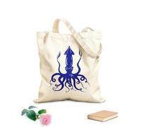 AILOONG Bolsa de lona Animal marino Calamar gigante Tentáculos Marino Tela de 340g/m² de grosor Bolsa para dibujar