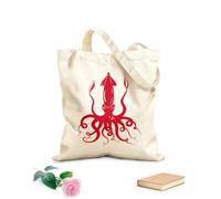 AILOONG Bolsa de lona Animal marino Calamar gigante Tentáculos Marino Tela de 340g/m² de grosor Bolsa para dibujar