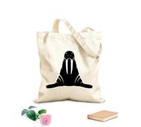 AILOONG Bolsa de lona Animal marino del océano Morsa Mamífero marino Tela de 12 oz de grosor Bolsa para dibujar 31x36cm Mediano