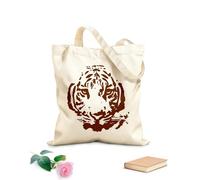 AILOONG Bolsa de lona Animal tribal de abstracción de depredador de cabeza de tigre Tela de 340g/m² de grosor Bolsa para dibujar