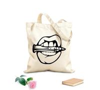 AILOONG Bolsa de lona apelación Chica Labios Bala Militar Adultos Tela de 12 oz de grosor Sustituye a la mochila escolar 31x36cm Mediano