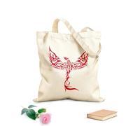 AILOONG Bolsa de lona Ave Fénix de Fantasía Bestia Fantástica Horquillas de Llama Viviente Tela de 340g/m² de grosor Sustituye a la mochila escolar