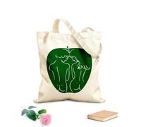 AILOONG Bolsa de lona Biblia de Apple Adán y Eva Paraíso Amor Tela de 340g/m² de grosor Sustituye a la mochila escolar