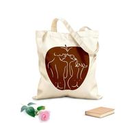 AILOONG Bolsa de lona Biblia de Apple Adán y Eva Paraíso Amor Tela de 340g/m² de grosor Sustituye a la mochila escolar