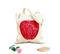 AILOONG Bolsa de lona Biblia de Apple Adán y Eva Paraíso Amor Tela de 340g/m² de grosor Sustituye a la mochila escolar