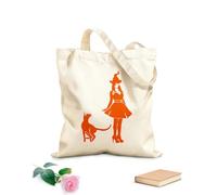 AILOONG Bolsa de lona Bruja Gato Mascota Animal Halloween Brujería Tela de 340g/m² de grosor Bolsa para dibujar