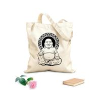 AILOONG Bolsa de lona Buda sonriente Budismo Religión Yoga Meditación Tela de 12 oz de grosor Sustituye a la mochila escolar 31x36cm Mediano