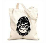 AILOONG Bolsa de lona Cabeza de mono del zoológico depredador animal de primacía Tela de 12 oz de grosor Bolsa para dibujar 35x40cm Grande