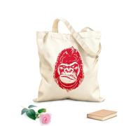 AILOONG Bolsa de lona Cabeza de mono del zoológico depredador animal de primacía Tela de 340g/m² de grosor Bolsa para dibujar