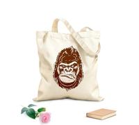 AILOONG Bolsa de lona Cabeza de mono del zoológico depredador animal de primacía Tela de 340g/m² de grosor Bolsa para dibujar