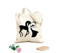 AILOONG Bolsa de lona Ciervo y niña princesa animal de cuento de hadas Tela de 12 oz de grosor Bolsa para dibujar 31x36cm Mediano