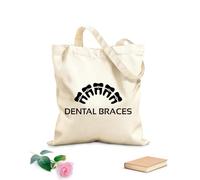 AILOONG Bolsa de lona Clínica de cuidado dental con dientes sanos, dentista g Tela de 12 oz de grosor Sustituye a la mochila escolar 35x40cm Grande