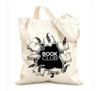 AILOONG Bolsa de lona Club de lectura de Book Guill de edición vintage Tela de 12 oz de grosor Sustituye a la mochila escolar 25x30cm Pequeño