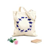 AILOONG Bolsa de lona Colección de animales del calendario chino Astrología oriental Tela de 340g/m² de grosor Bolsa para dibujar