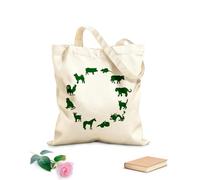 AILOONG Bolsa de lona Colección de animales del calendario chino Astrología oriental Tela de 340g/m² de grosor Bolsa para dibujar