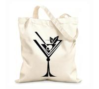 AILOONG Bolsa de lona Colección de bebidas de vidrio Martini Cóctel Cafetería Tela de 12 oz de grosor Sustituye a la mochila escolar 31x36cm Mediano