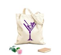 AILOONG Bolsa de lona Colección de bebidas de vidrio Martini Cóctel Cafetería Tela de 340g/m² de grosor Sustituye a la mochila escolar