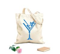 AILOONG Bolsa de lona Colección de bebidas de vidrio Martini Cóctel Cafetería Tela de 340g/m² de grosor Sustituye a la mochila escolar
