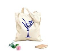AILOONG Bolsa de lona Colección de bebidas de vidrio Martini Cóctel Cafetería Tela de 340g/m² de grosor Sustituye a la mochila escolar