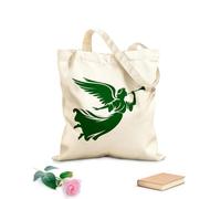 AILOONG Bolsa de lona con fondo reforzado Ángel volador con trompeta que simboliza eventos de epifanía y festividades cristianas. Tela de 340g/m² de grosor Se usa como bolsa de regalo