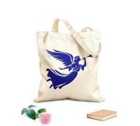 AILOONG Bolsa de lona con fondo reforzado Ángel volador con trompeta que simboliza eventos de epifanía y festividades cristianas. Tela de 340g/m² de grosor Se usa como bolsa de regalo