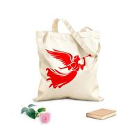 AILOONG Bolsa de lona con fondo reforzado Ángel volador con trompeta que simboliza eventos de epifanía y festividades cristianas. Tela de 340g/m² de grosor Se usa como bolsa de regalo