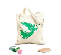 AILOONG Bolsa de lona con fondo reforzado Ángel volador con trompeta que simboliza eventos de epifanía y festividades cristianas. Tela de 340g/m² de grosor Se usa como bolsa de regalo