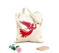 AILOONG Bolsa de lona con fondo reforzado Ángel volador con trompeta que simboliza eventos de epifanía y festividades cristianas. Tela de 340g/m² de grosor Se usa como bolsa de regalo