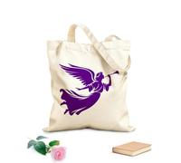 AILOONG Bolsa de lona con fondo reforzado Ángel volador con trompeta que simboliza eventos de epifanía y festividades cristianas. Tela de 340g/m² de grosor Se usa como bolsa de regalo
