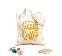 AILOONG Bolsa de lona con fondo reforzado Buenos días empiezan con café. Tela de 340g/m² de grosor Se usa como bolsa de regalo