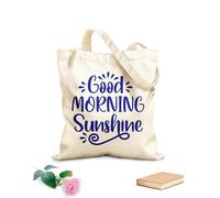 AILOONG Bolsa de lona con fondo reforzado Buenos días sol la fe en dios lo cambia todo Tela de 340g/m² de grosor Se usa como bolsa de regalo