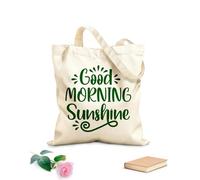 AILOONG Bolsa de lona con fondo reforzado Buenos días sol la fe en dios lo cambia todo Tela de 340g/m² de grosor Se usa como bolsa de regalo