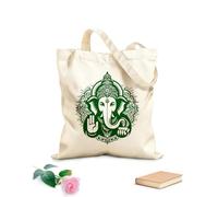 AILOONG Bolsa de lona con fondo reforzado Celebración de Ganesh Chaturthi: silueta del Señor Ganesh y un dios hindú Tela de 340g/m² de grosor Se usa como bolsa de regalo
