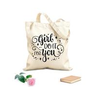 AILOONG Bolsa de lona con fondo reforzado Chica hazlo Tela de 12 oz de grosor Se usa como bolsa de regalo 35x40cm Grande