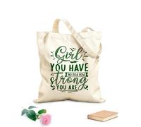 AILOONG Bolsa de lona con fondo reforzado Chica, no tienes idea de lo fuerte que eres. Tela de 340g/m² de grosor Se usa como bolsa de regalo