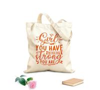 AILOONG Bolsa de lona con fondo reforzado Chica, no tienes idea de lo fuerte que eres. Tela de 340g/m² de grosor Se usa como bolsa de regalo