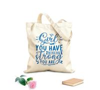 AILOONG Bolsa de lona con fondo reforzado Chica, no tienes idea de lo fuerte que eres. Tela de 340g/m² de grosor Se usa como bolsa de regalo