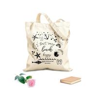 AILOONG Bolsa de lona con fondo reforzado Cita divertida de verano: No te preocupes, diviértete en la playa. Tela de 12 oz de grosor Se usa como bolsa de regalo 25x30cm Pequeño