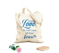 AILOONG Bolsa de lona con fondo reforzado con su amor calmará todos tus miedos Tela de 340g/m² de grosor Se usa como bolsa de regalo
