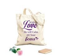 AILOONG Bolsa de lona con fondo reforzado con su amor calmará todos tus miedos Tela de 340g/m² de grosor Se usa como bolsa de regalo