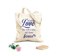 AILOONG Bolsa de lona con fondo reforzado con su amor calmará todos tus miedos Tela de 340g/m² de grosor Se usa como bolsa de regalo