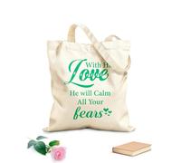 AILOONG Bolsa de lona con fondo reforzado con su amor calmará todos tus miedos Tela de 340g/m² de grosor Se usa como bolsa de regalo