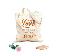AILOONG Bolsa de lona con fondo reforzado con su amor calmará todos tus miedos Tela de 340g/m² de grosor Se usa como bolsa de regalo