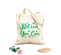 AILOONG Bolsa de lona con fondo reforzado cree que puedes Tela de 340g/m² de grosor Se usa como bolsa de regalo