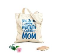 AILOONG Bolsa de lona con fondo reforzado Dios bendiga a esta increíble mamá, tipografía del Día de la Madre. Tela de 340g/m² de grosor Se usa como bolsa de regalo