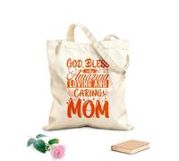 AILOONG Bolsa de lona con fondo reforzado Dios bendiga a esta increíble mamá, tipografía del Día de la Madre. Tela de 340g/m² de grosor Se usa como bolsa de regalo