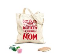 AILOONG Bolsa de lona con fondo reforzado Dios bendiga a esta increíble mamá, tipografía del Día de la Madre. Tela de 340g/m² de grosor Se usa como bolsa de regalo