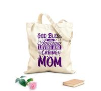AILOONG Bolsa de lona con fondo reforzado Dios bendiga a esta increíble mamá, tipografía del Día de la Madre. Tela de 340g/m² de grosor Se usa como bolsa de regalo