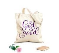 AILOONG Bolsa de lona con fondo reforzado Dios es bueno (letras a mano) Tela de 340g/m² de grosor Se usa como bolsa de regalo
